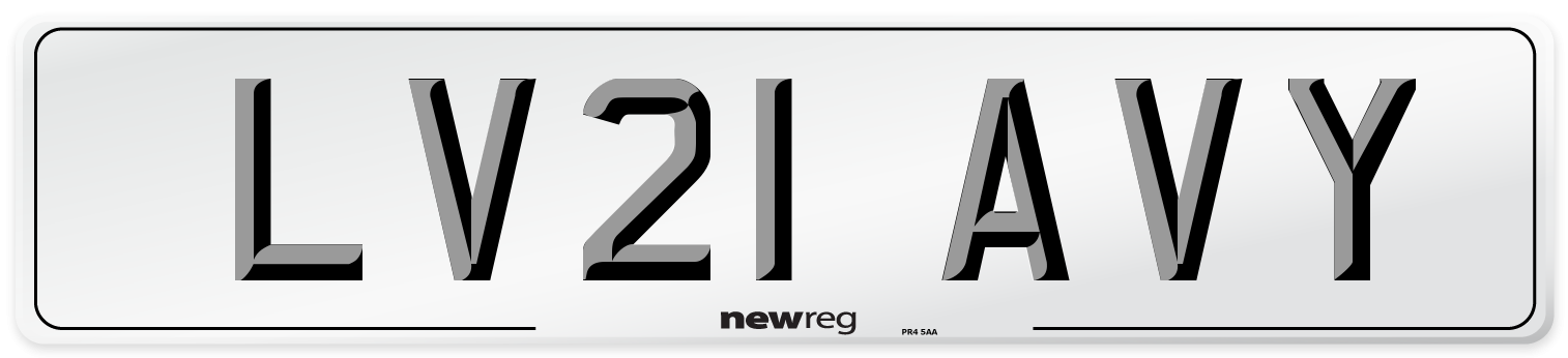 LV21 AVY Number Plate from New Reg